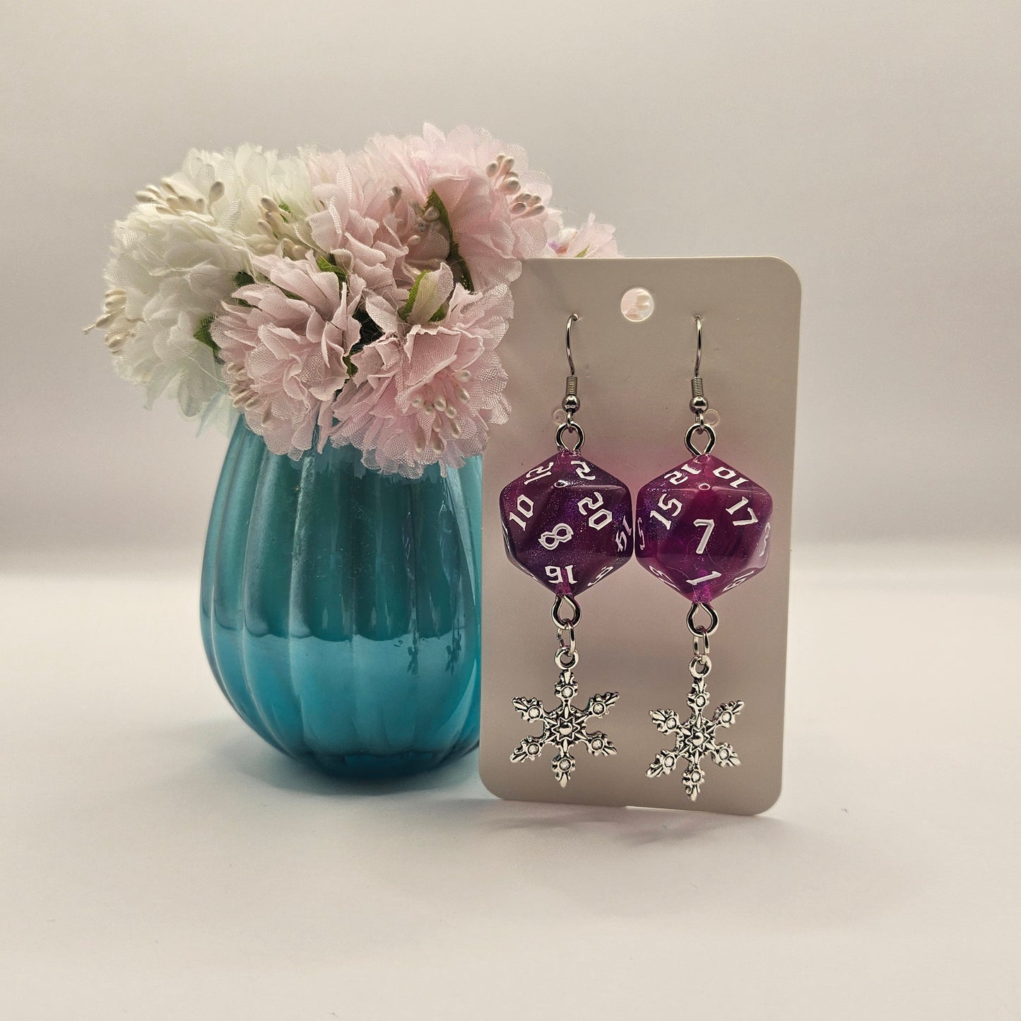 Glitter pink purple ice crystal