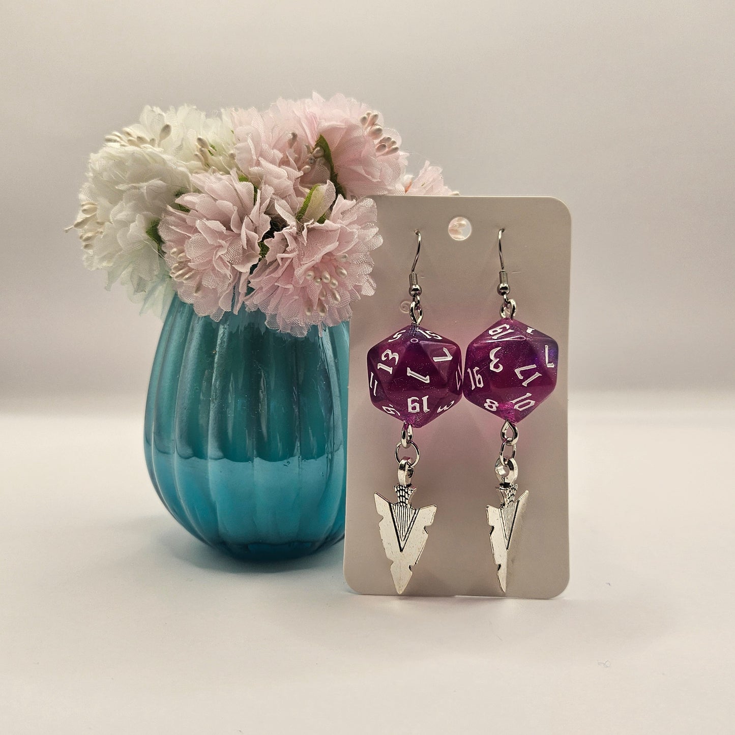 Glitter pink purple spear point