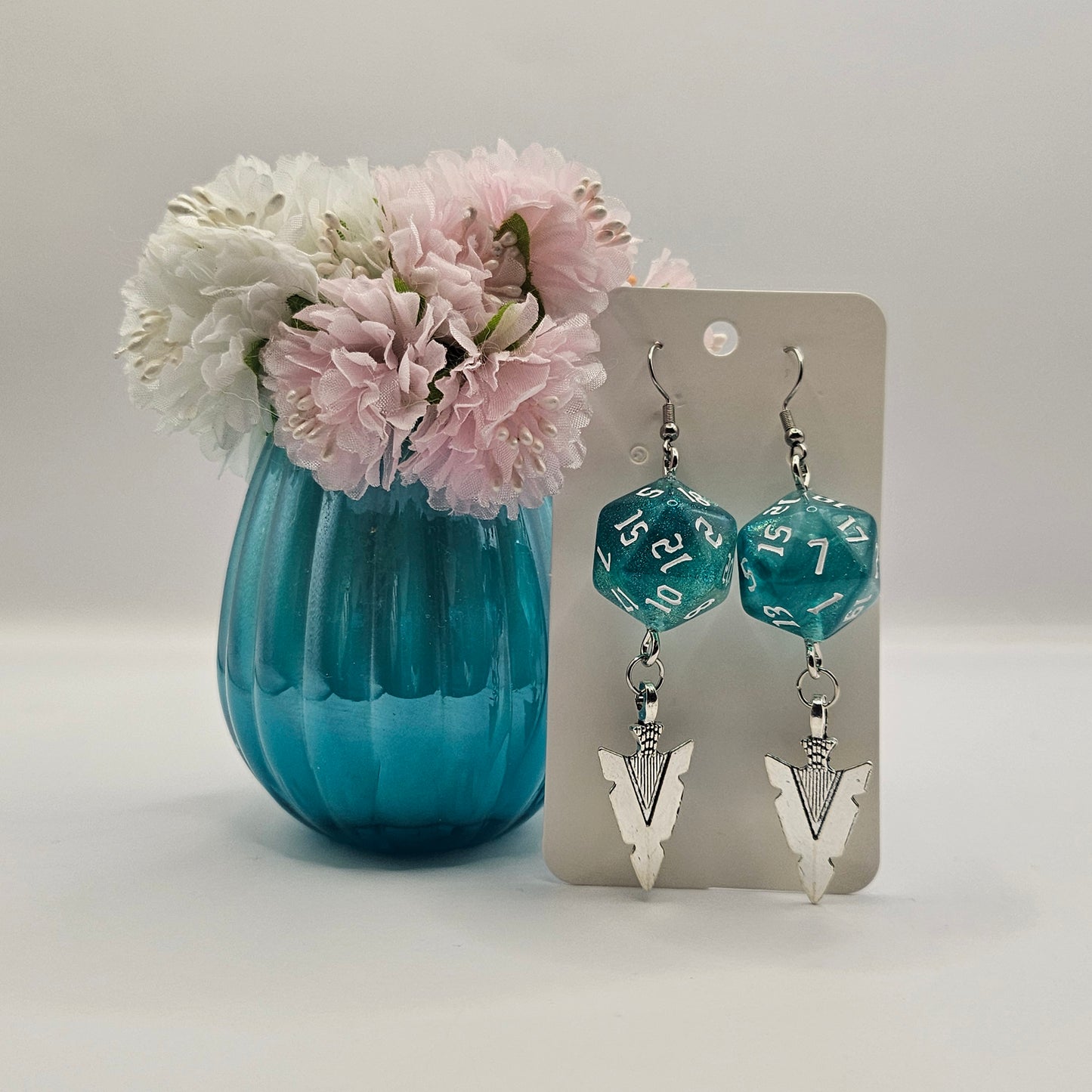 Glitter Turquoise spear point