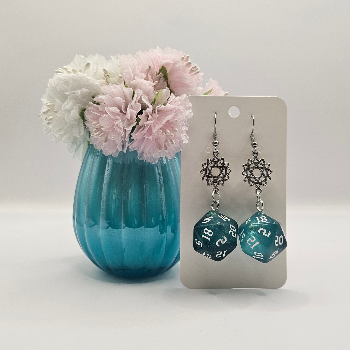 Glitter Turquoise flower star