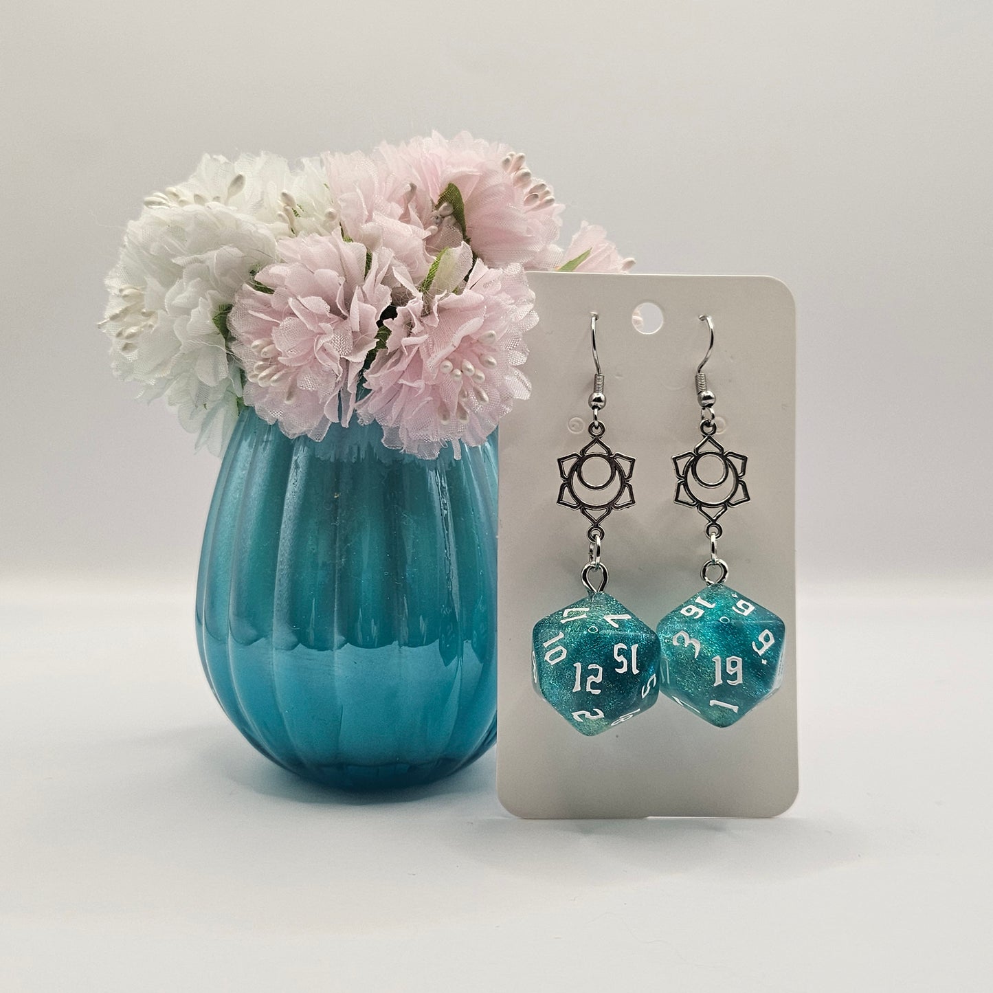 Glitter Turquoise flower moon