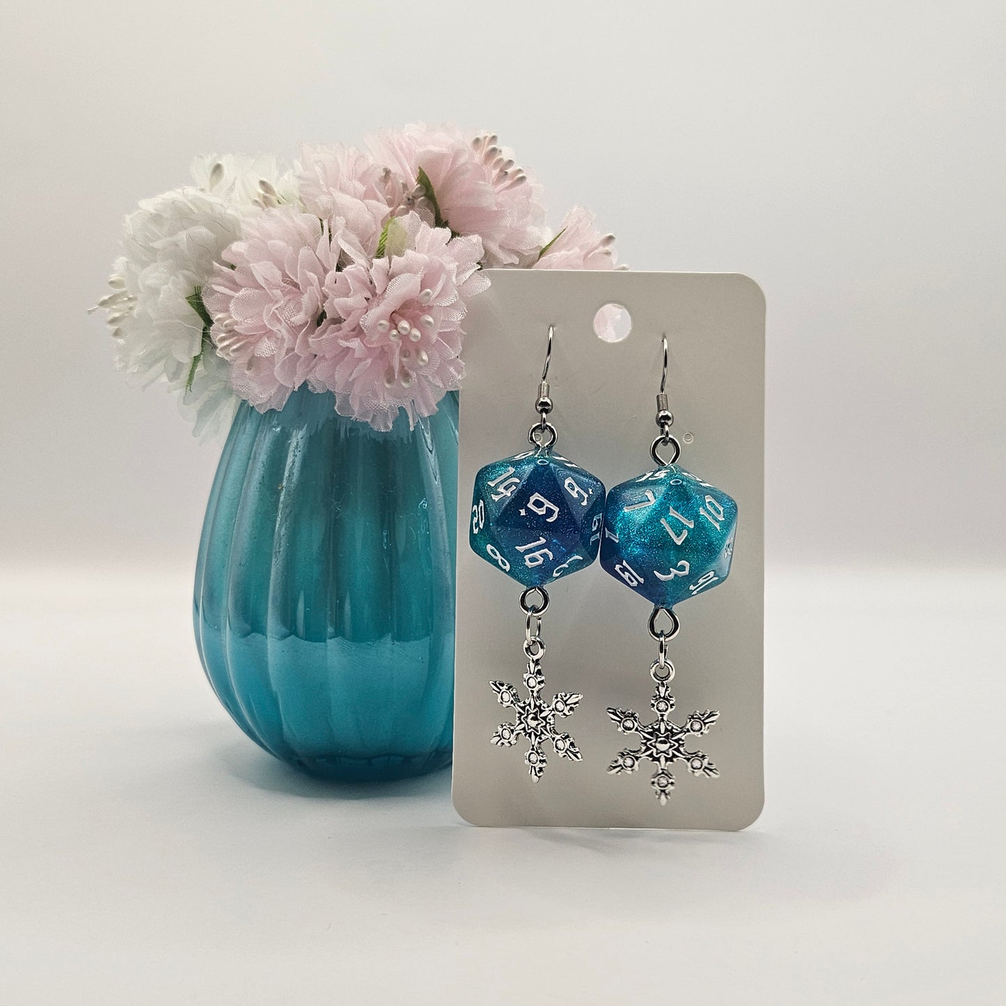 Glitter blue green ice crystal