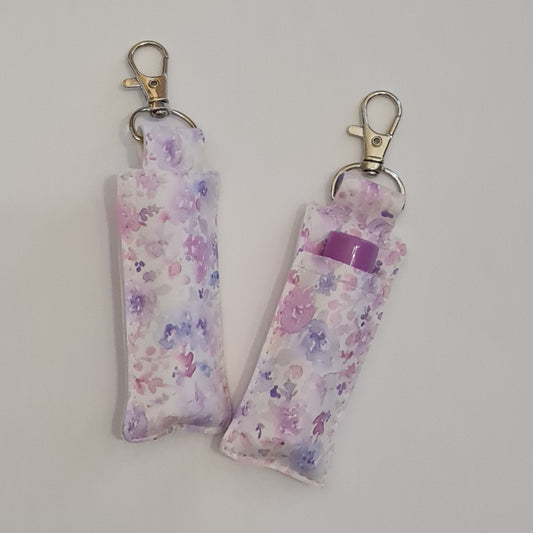 Lipbalm holder purple flowers