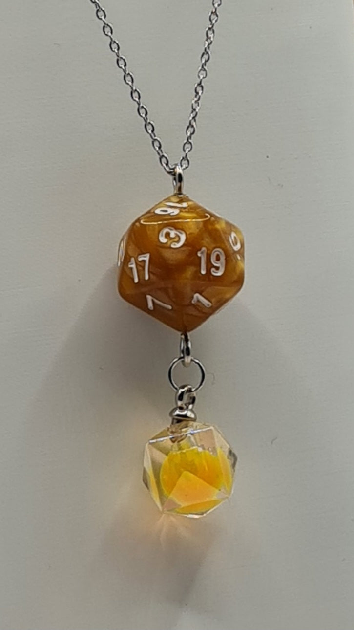 Necklace D20 yellow dome