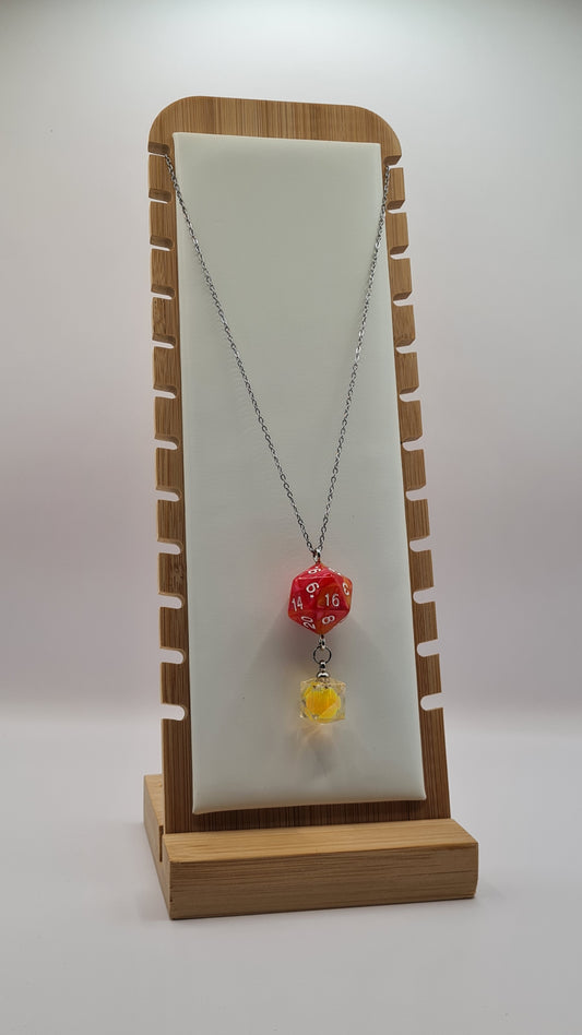 Necklace D20 orange dome