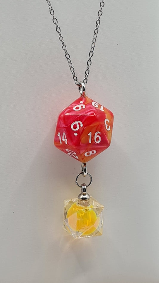 Necklace D20 orange dome