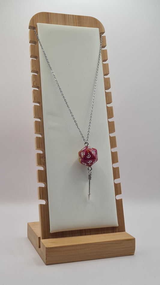 Necklace D20 pink/yellow arrow