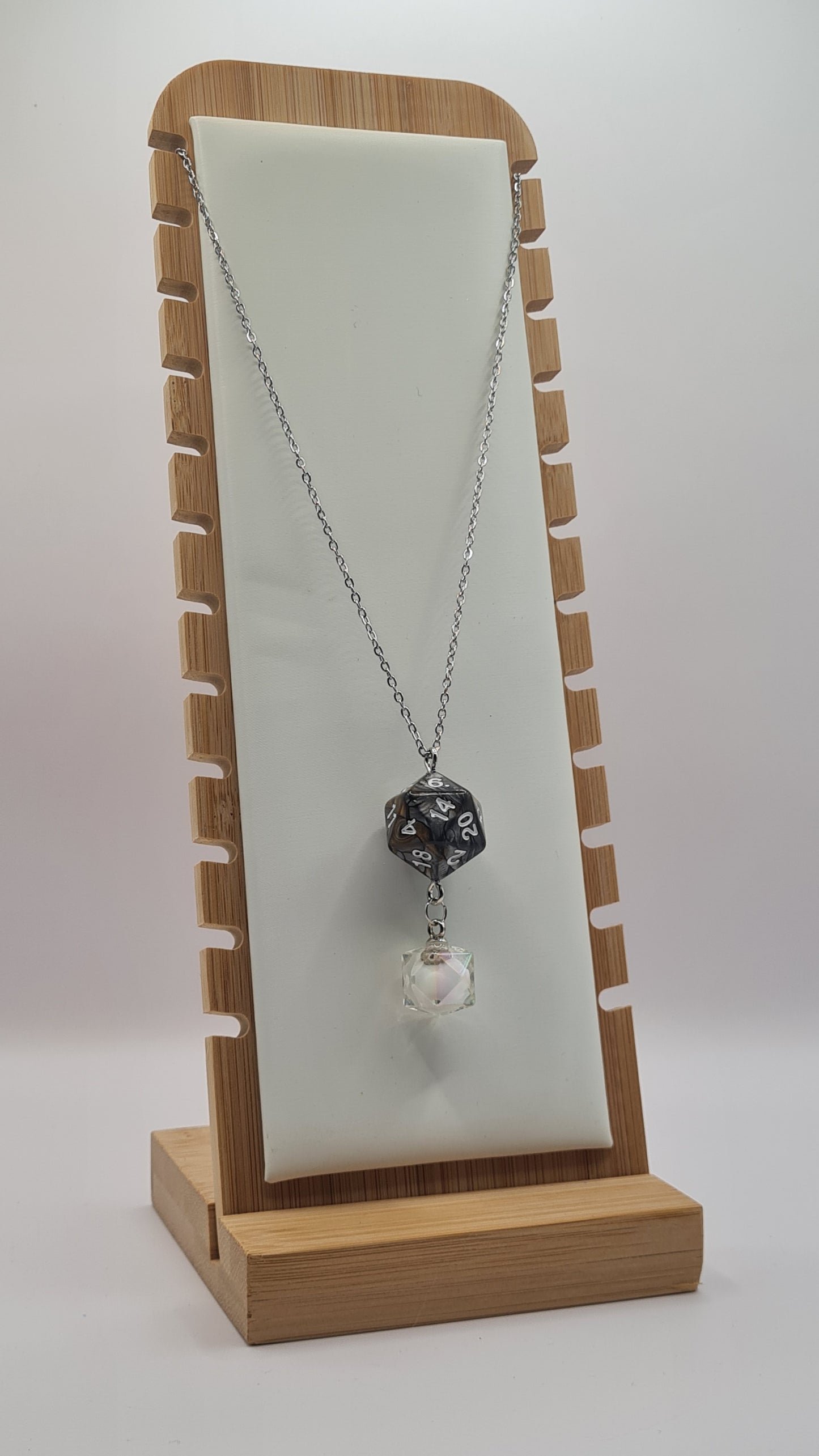 Necklace D20 brown/grey dome