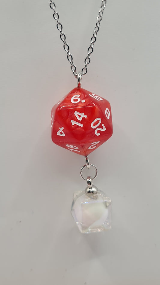 Necklace D20 red dome