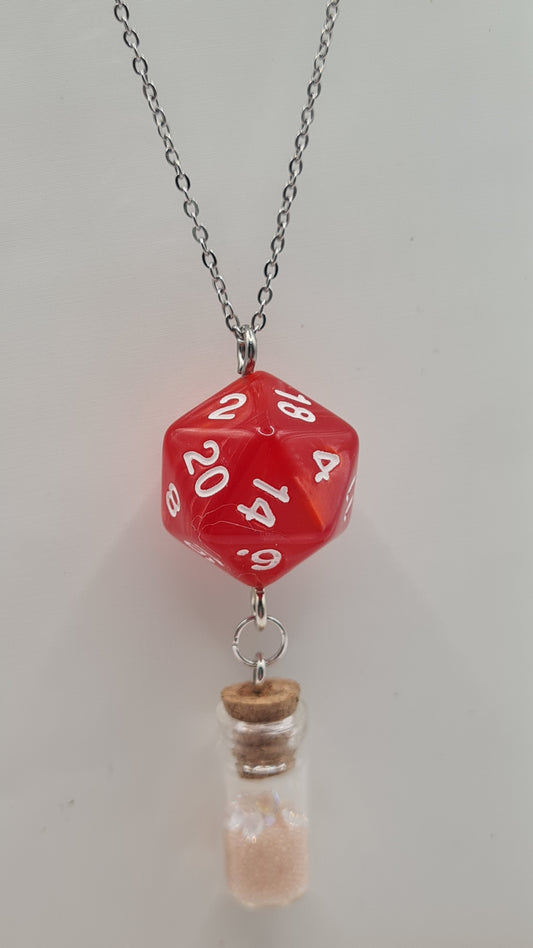 Necklace D20 red potion