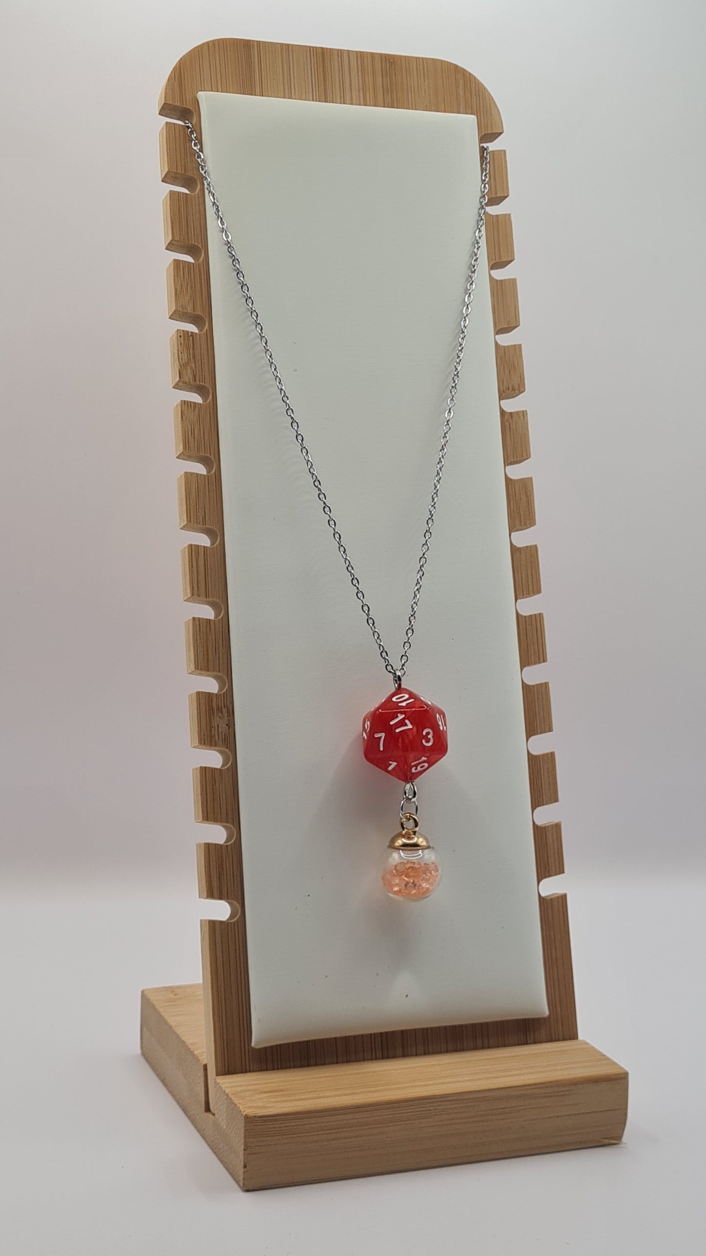 Necklace D20 red sphere