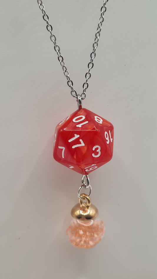 Necklace D20 red sphere