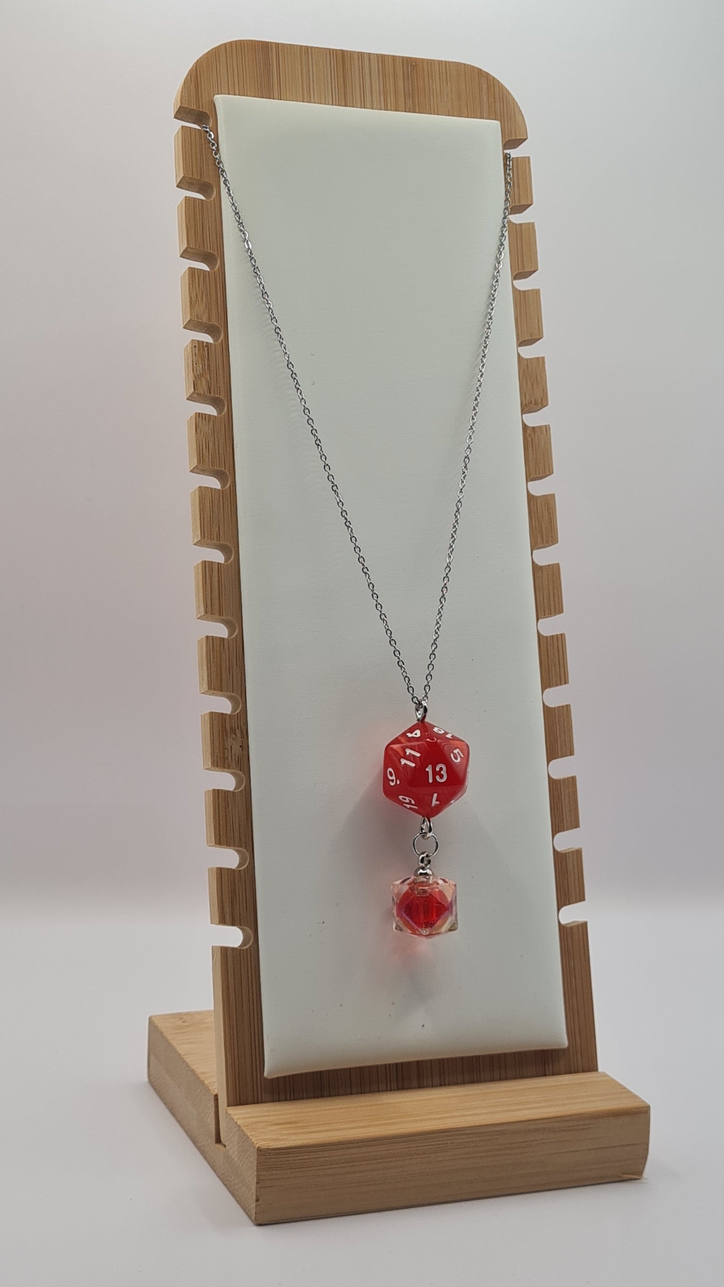 Necklace D20 red dome red