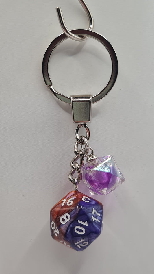 Keychain purple/brown dome