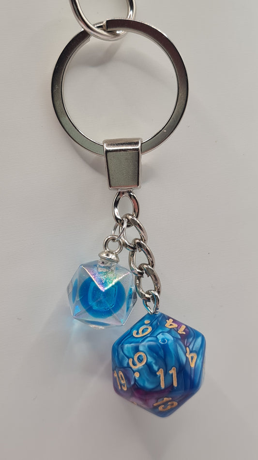 Keychain obergine/blue dome blue