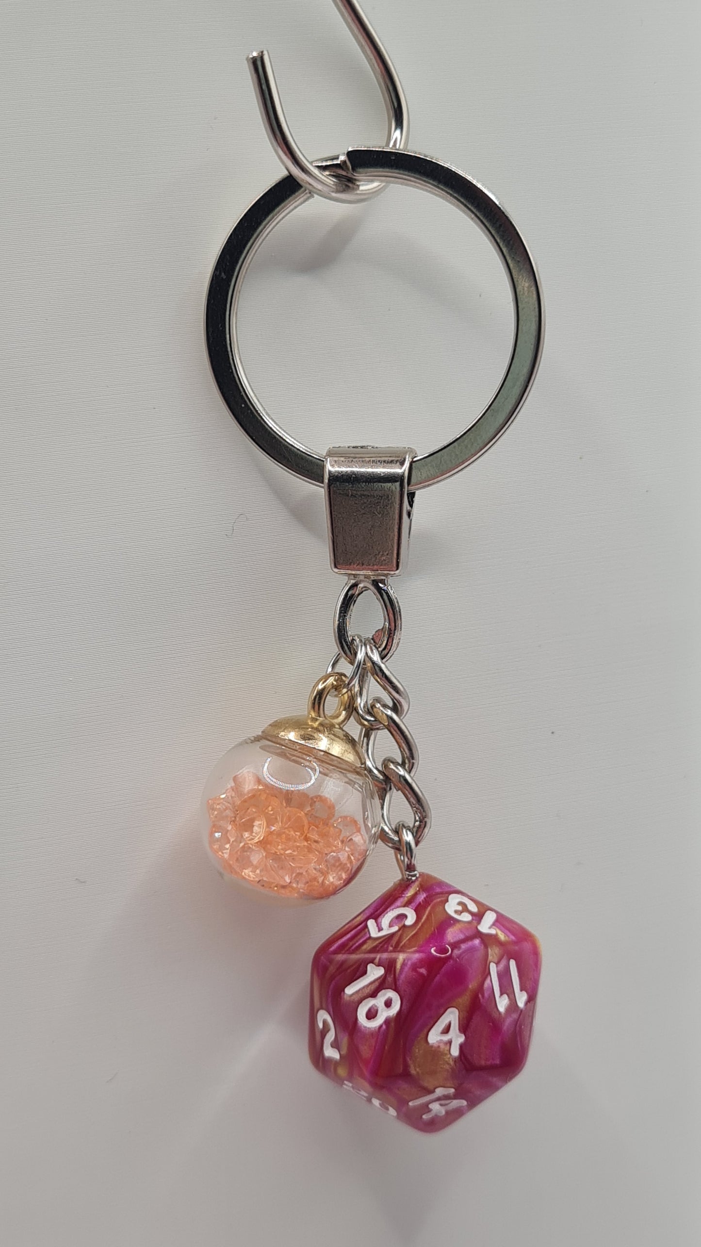 Keychain pink/yellow sphere orange