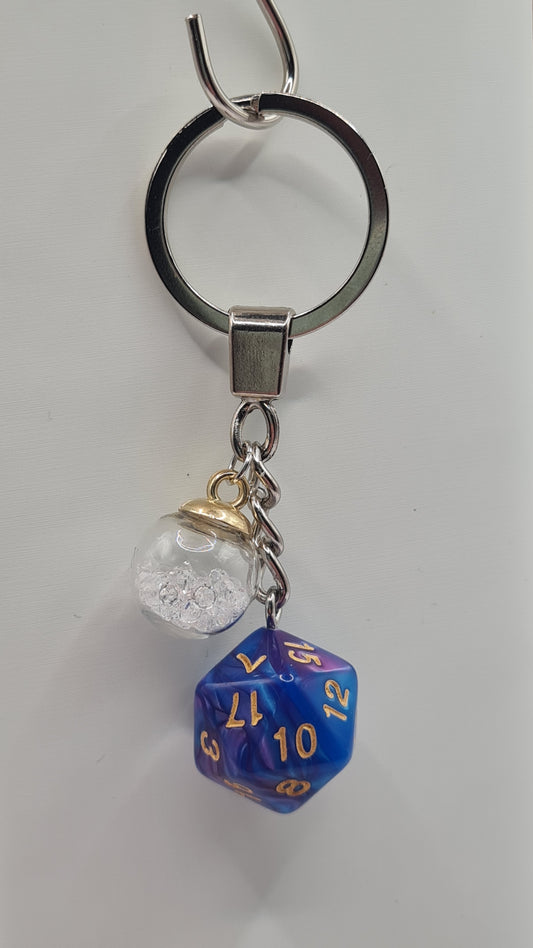 Keychain blue/purple sphere