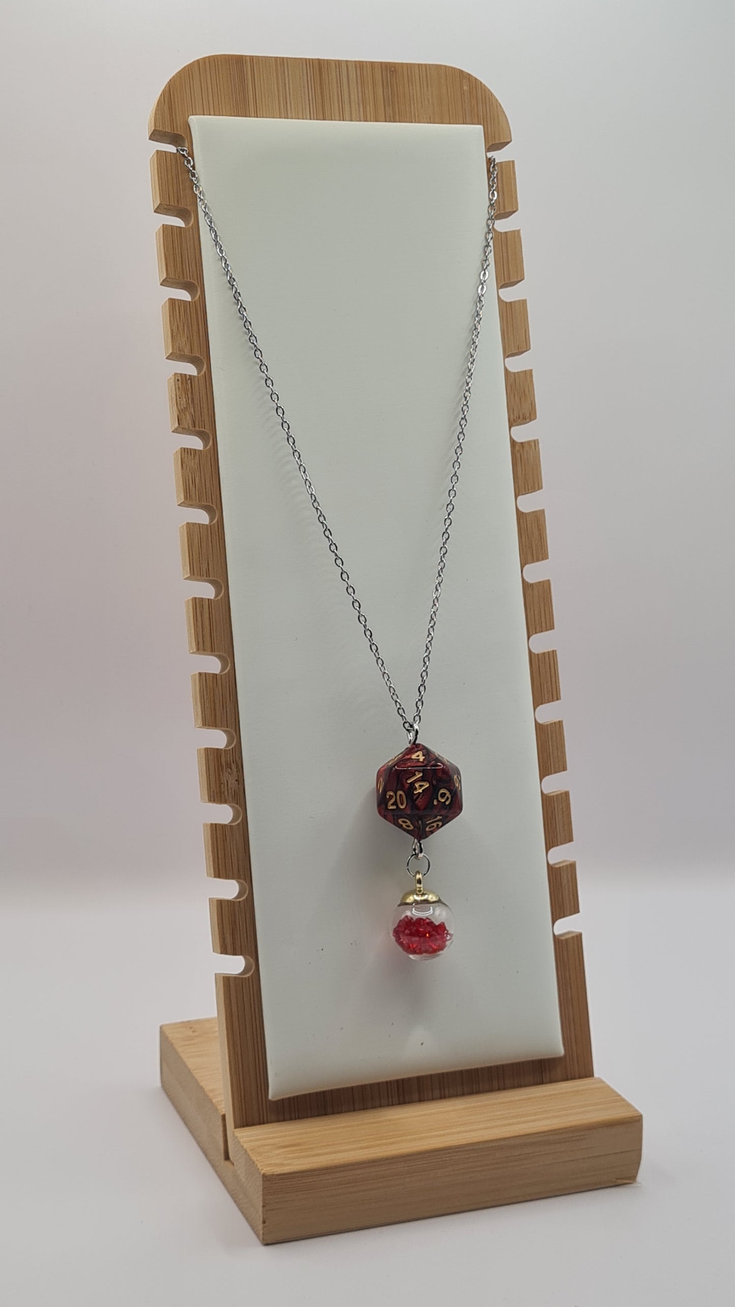 Necklace D20 red/black sphere