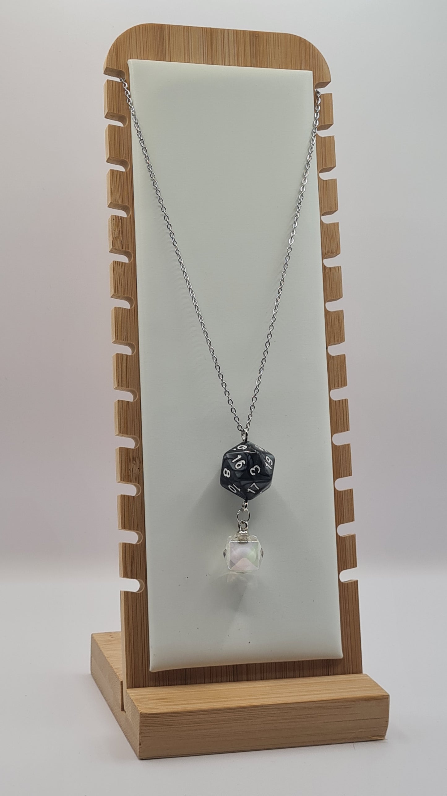 Necklace D20 black dome