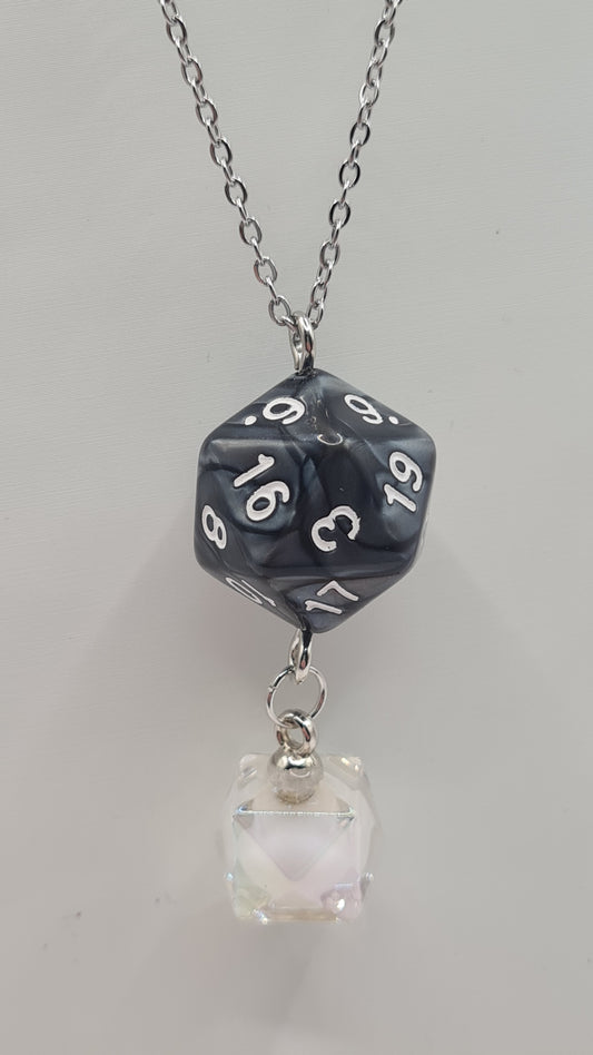 Necklace D20 black dome