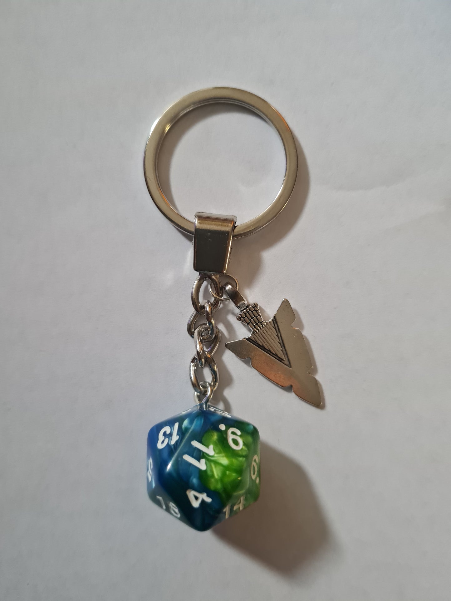 Keychain blue/green spear point