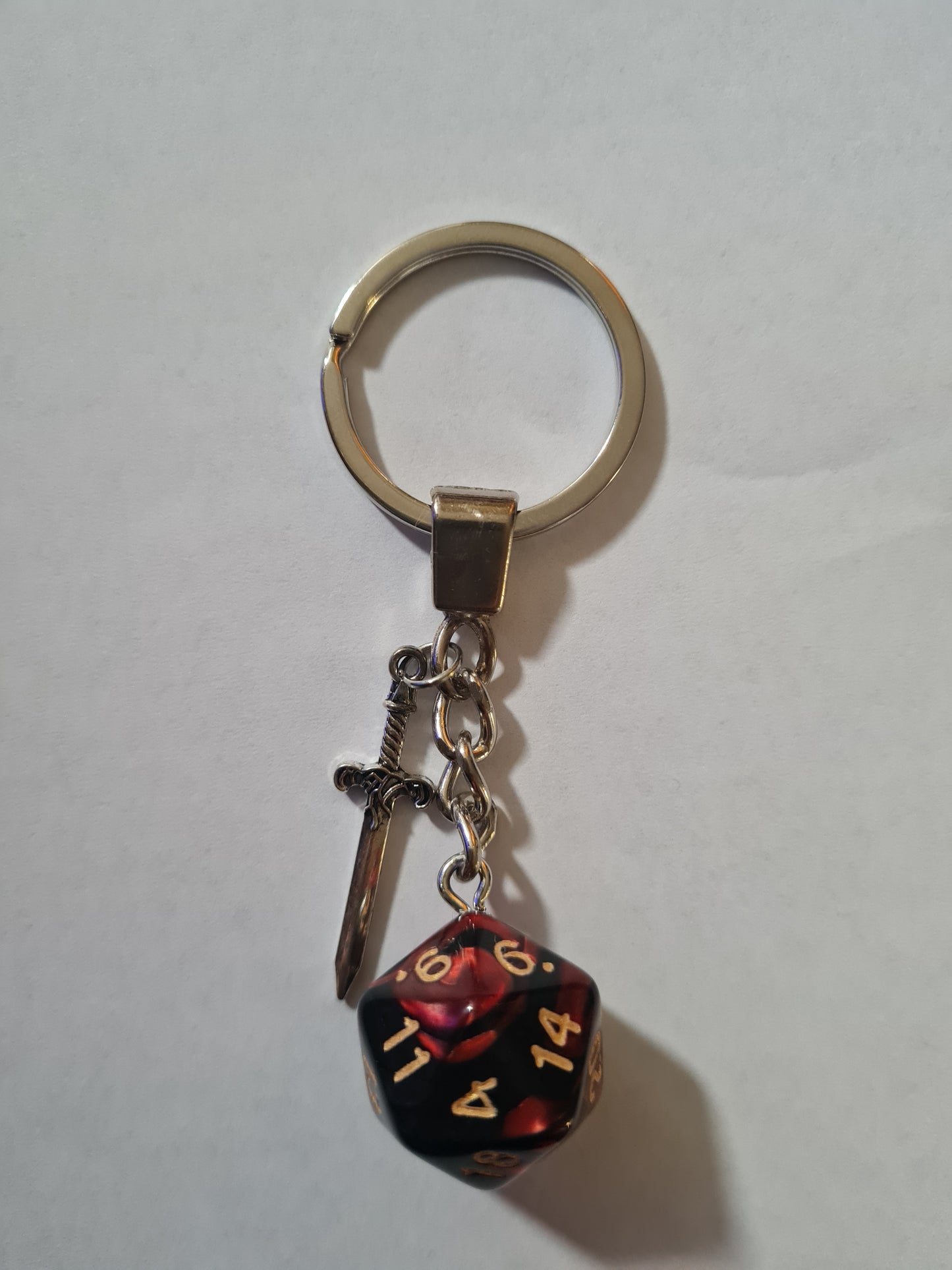 Keychain red/black sword