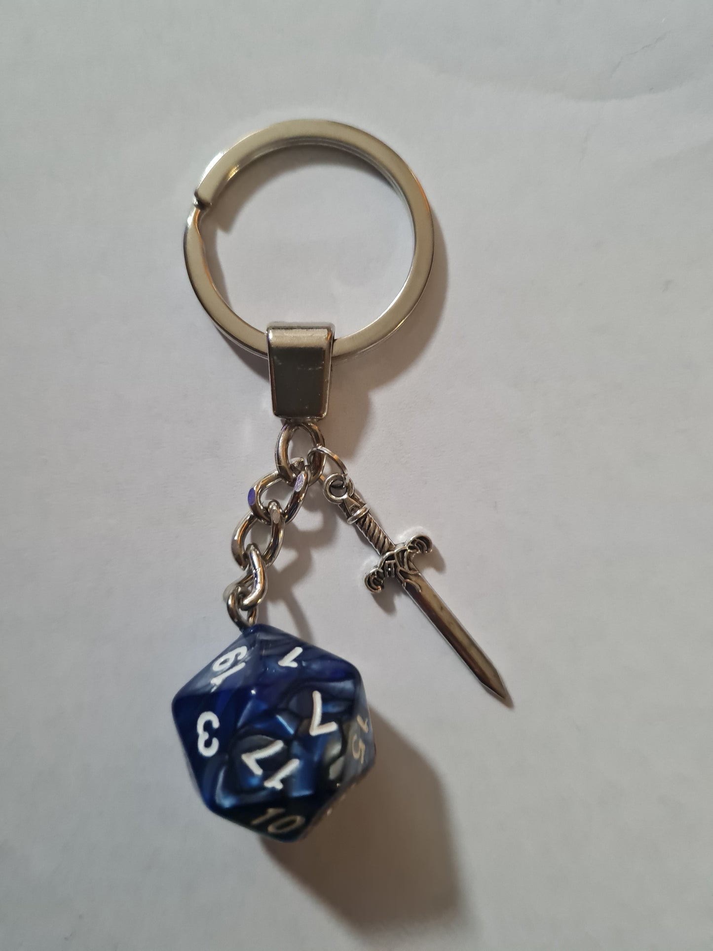 Keychain blue/grey sword