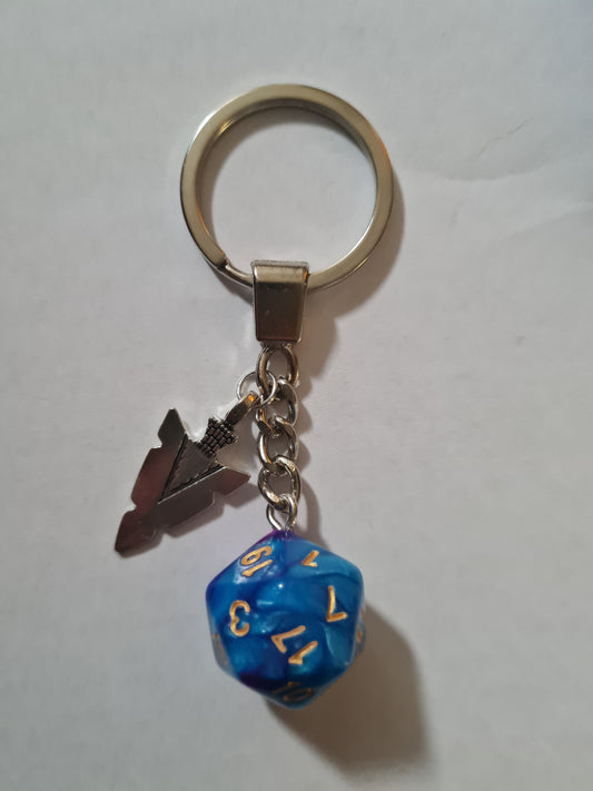 Keychain blue/purple spear point