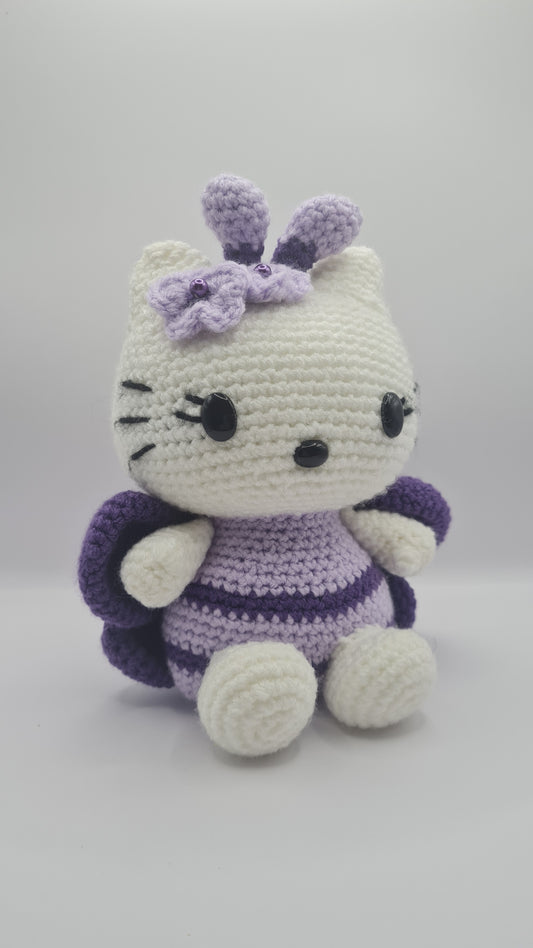 Crochet hello kitty purple