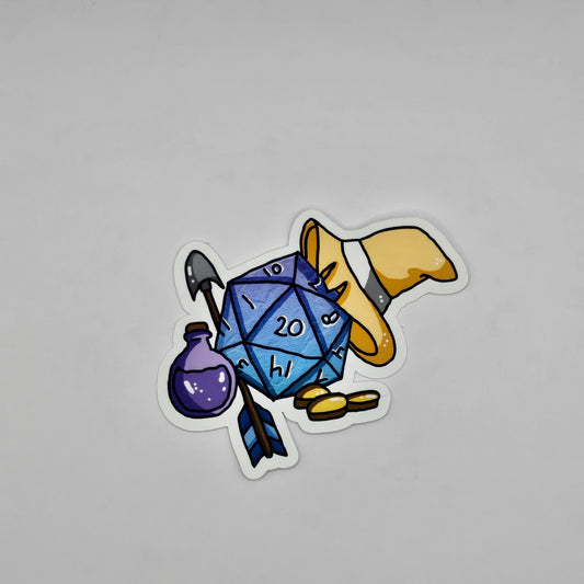 Sticker D20 witch