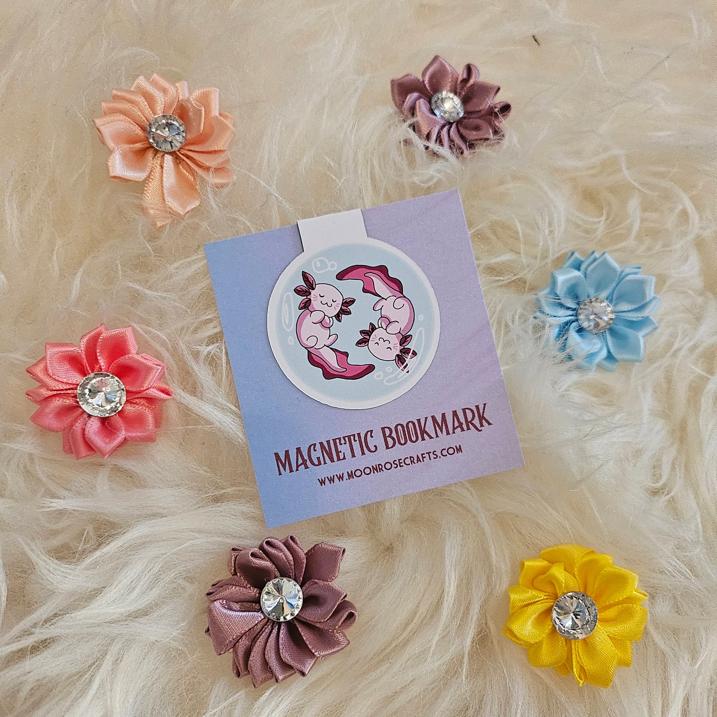 Magnetic bookmark Axolotl circle