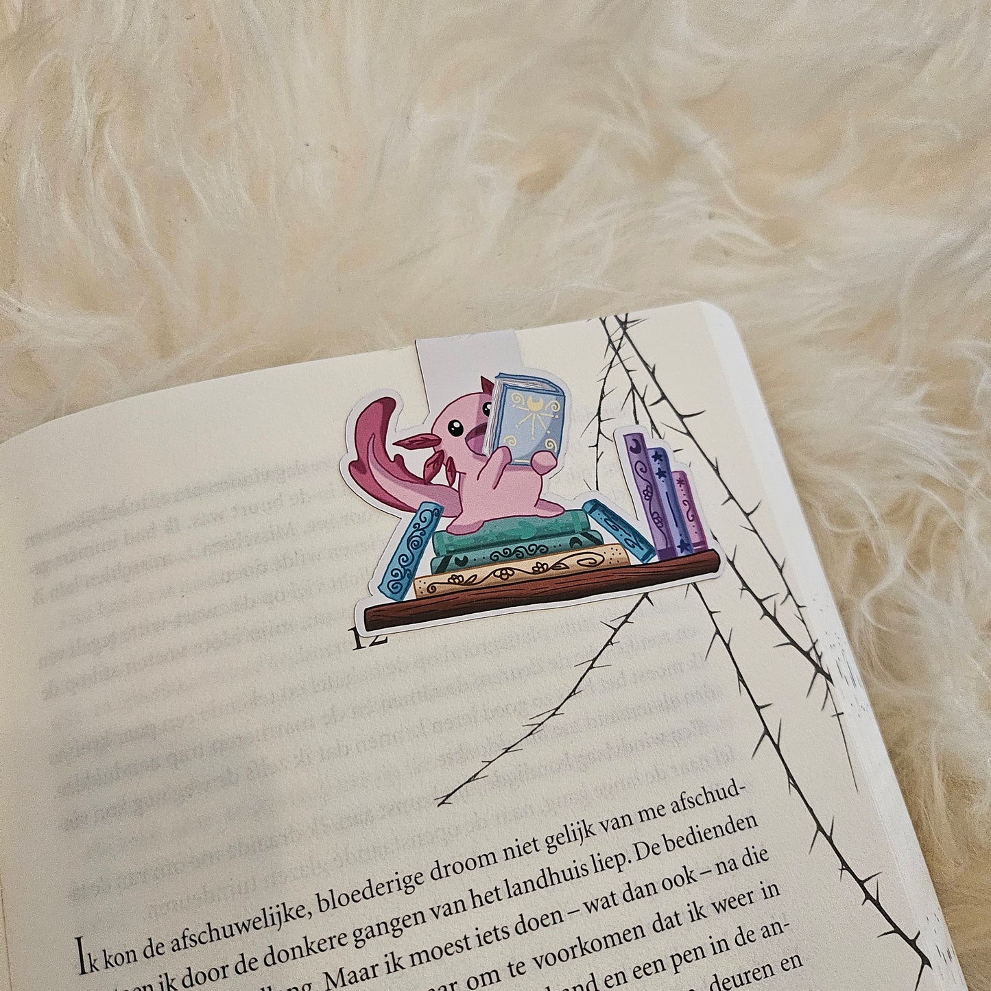 Magnetic bookmark Axolotl book raise