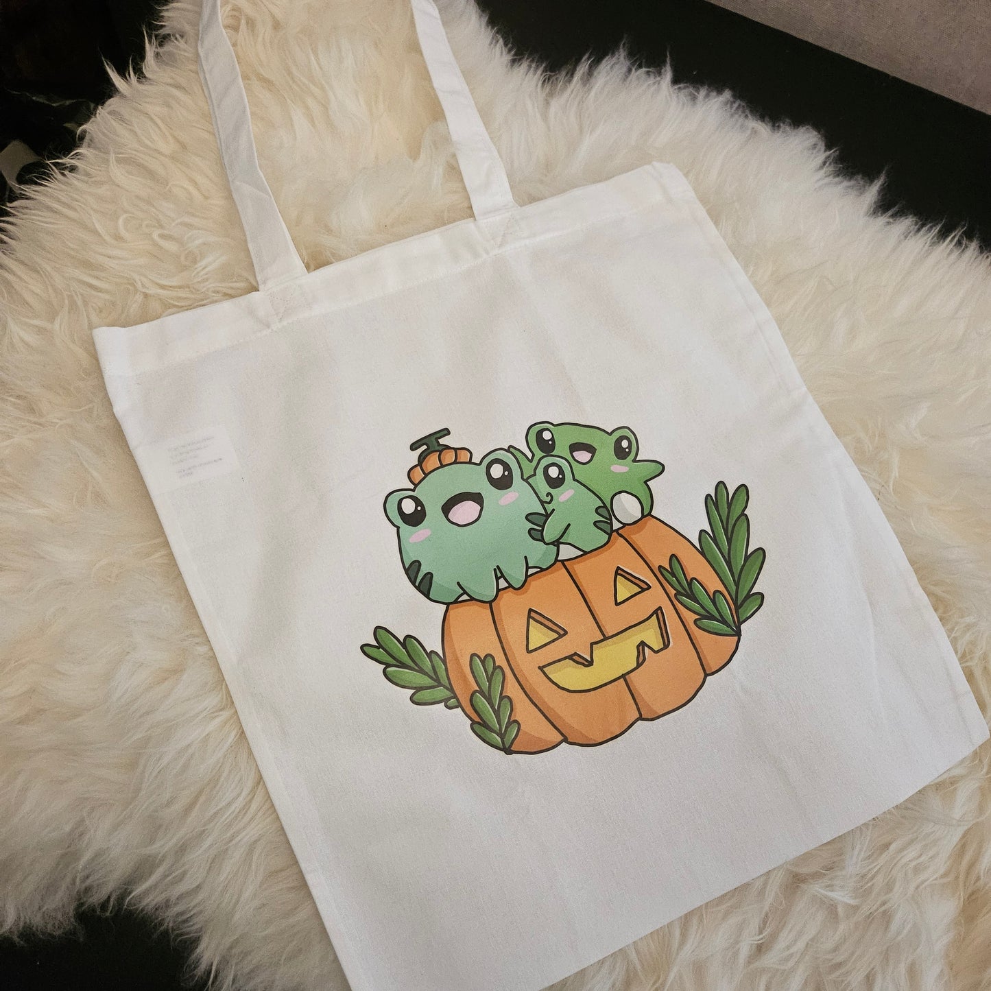 Totebag Halloween frogs