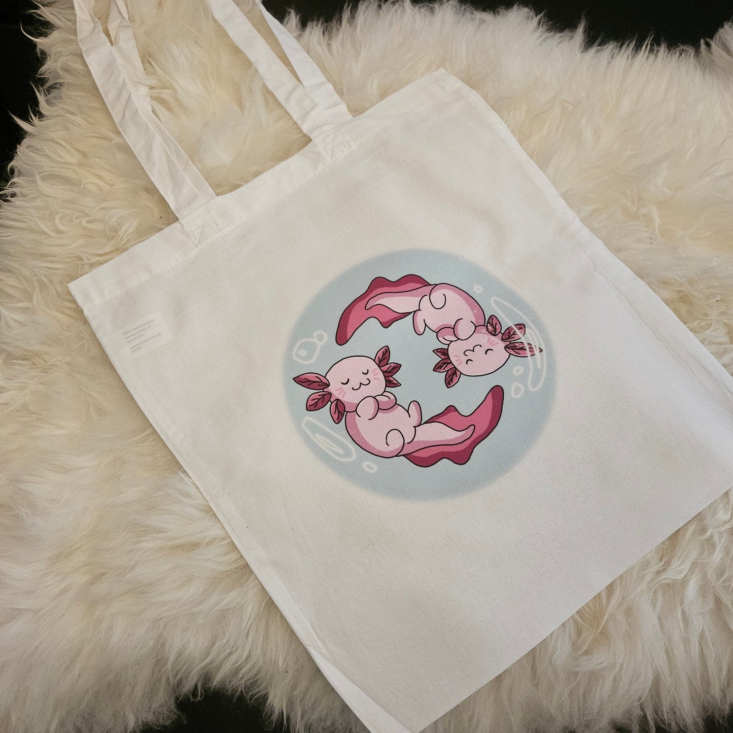 Totebag Axolotl ying yang