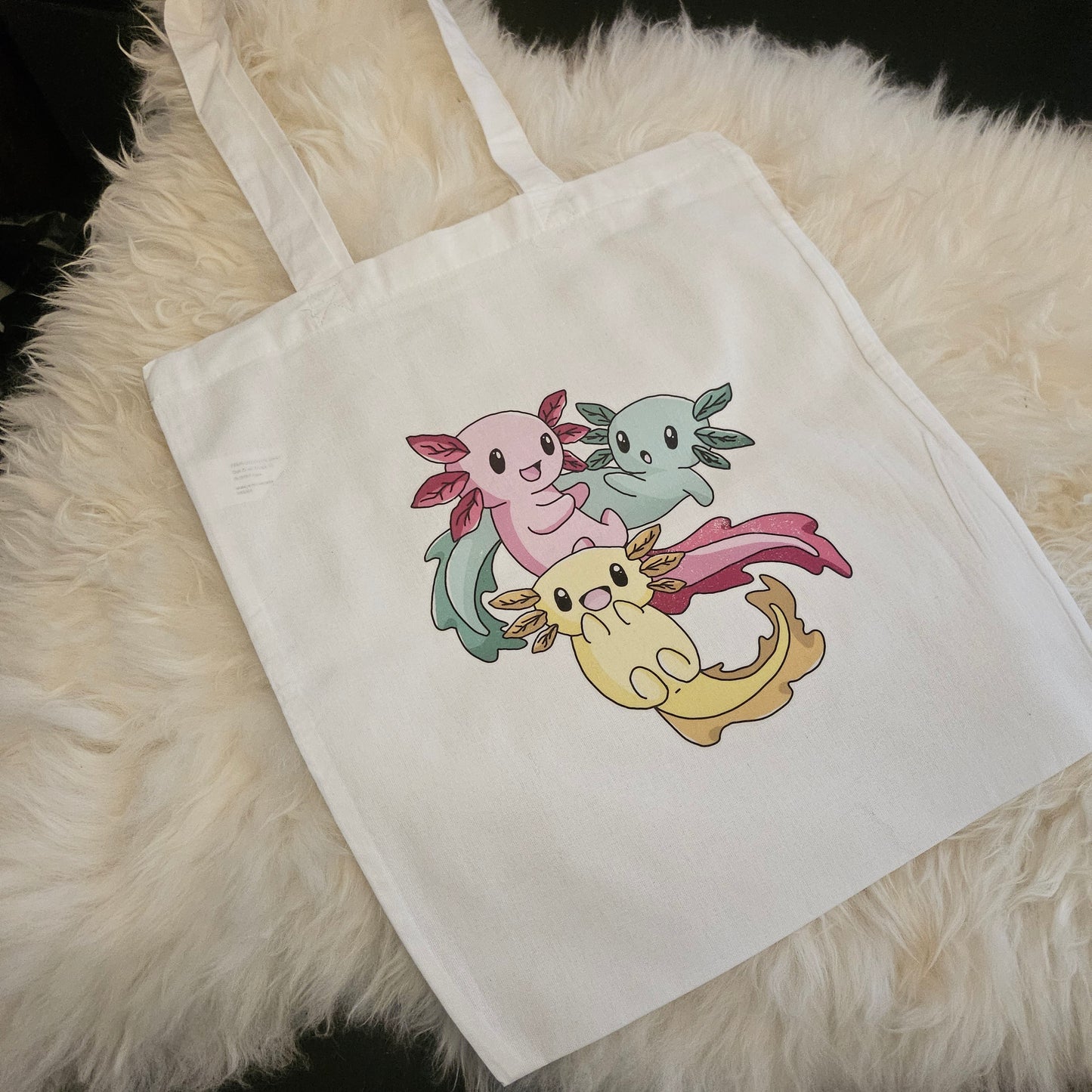 Totebag Axolotl trio