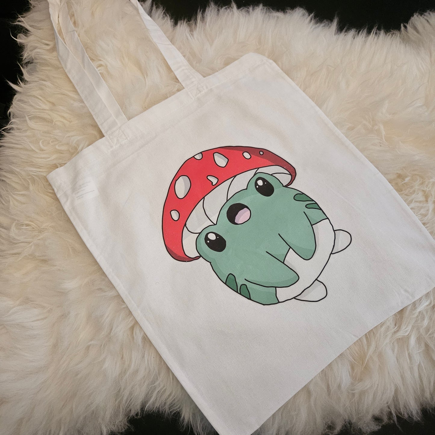 Totebag Frog mushroom