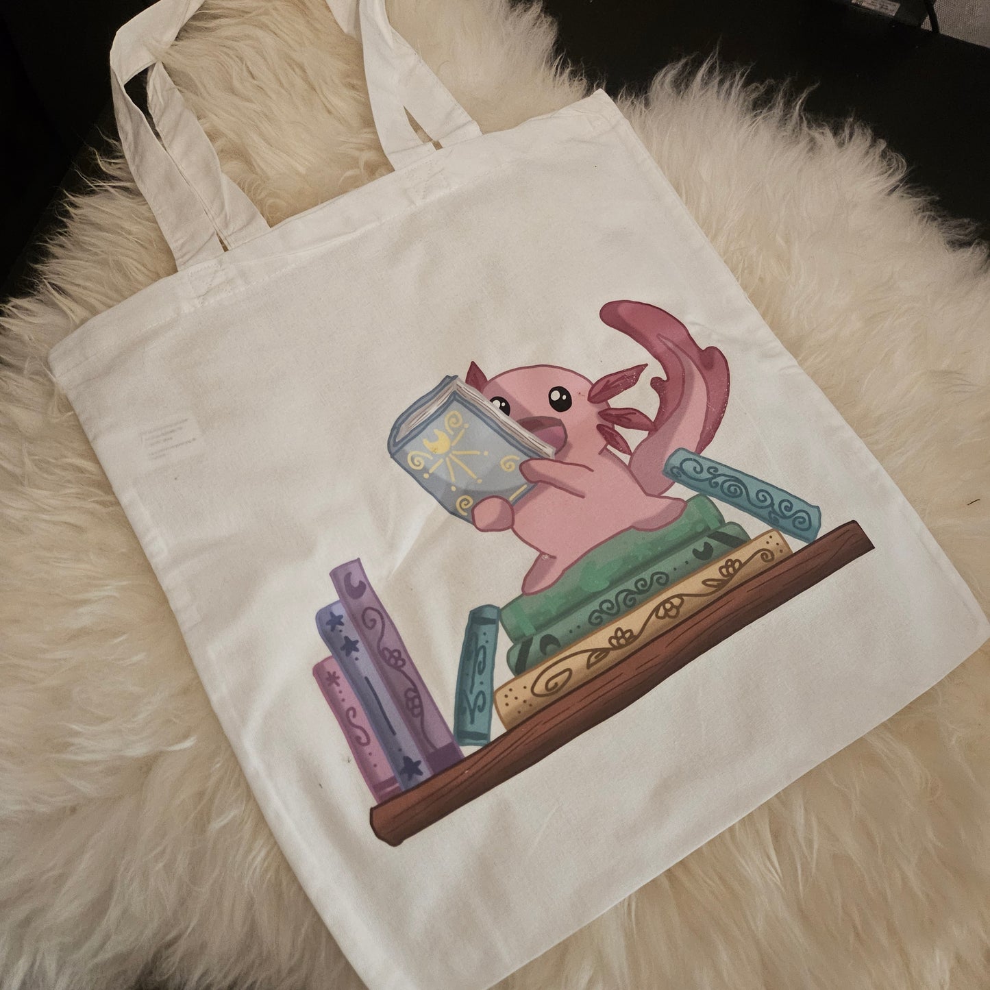 Totebag Axolotl Bookshelf