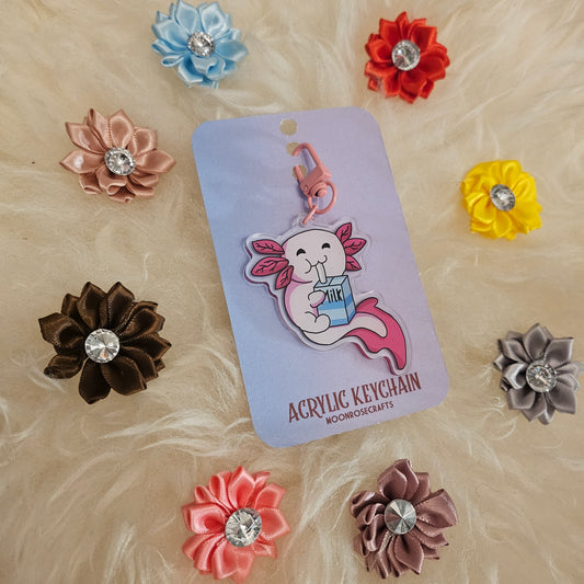 Acrylic keychain Axolotl milk