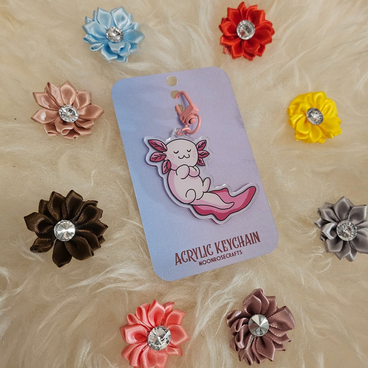 Acrylic keychain Axolotl sleep