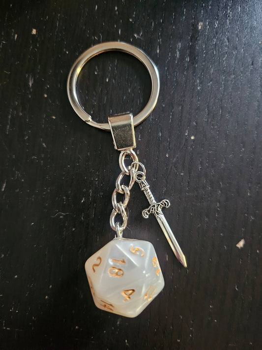 Keychain white sword