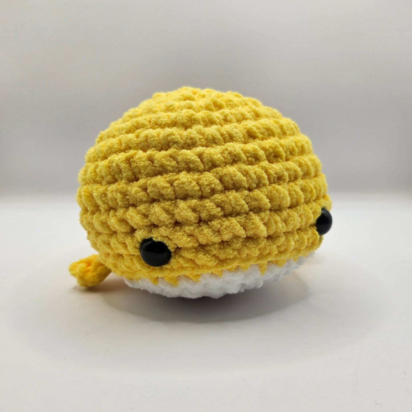 Crochet whale large yellow