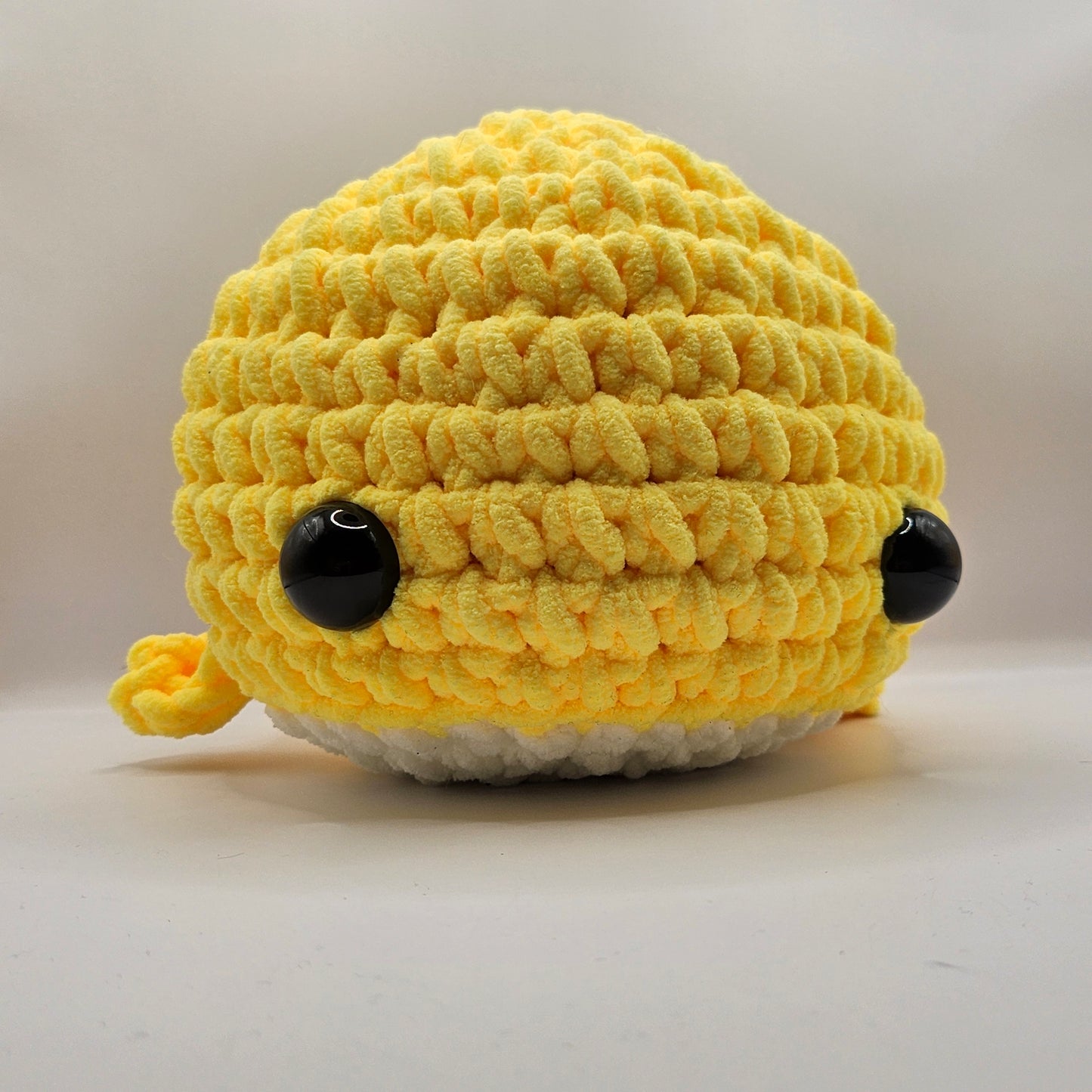 Crochet whale large yellow