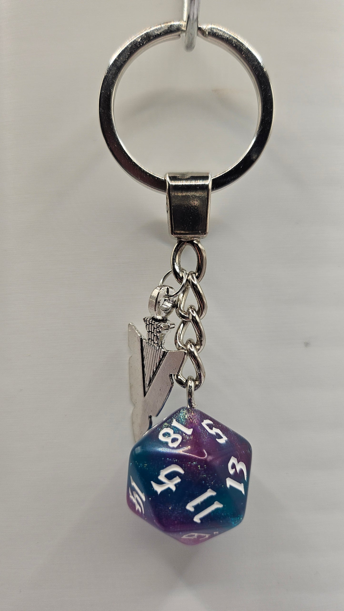 Keychain Glitter Blue/purple Spear point