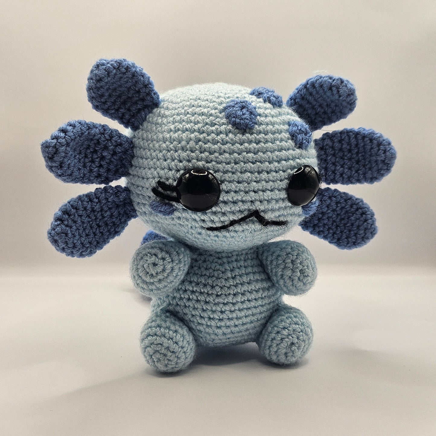 Crochet Axolotl light blue