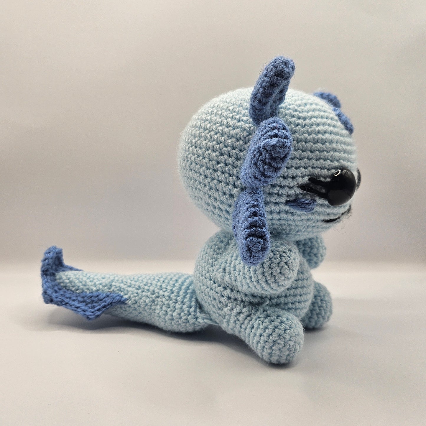 Crochet Axolotl light blue