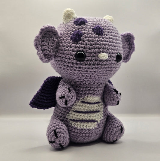 Crochet dragon purple