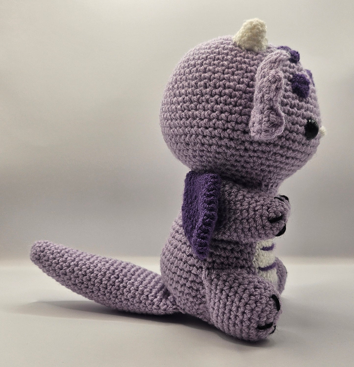 Crochet dragon purple