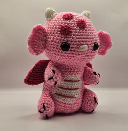 Crochet dragon pink