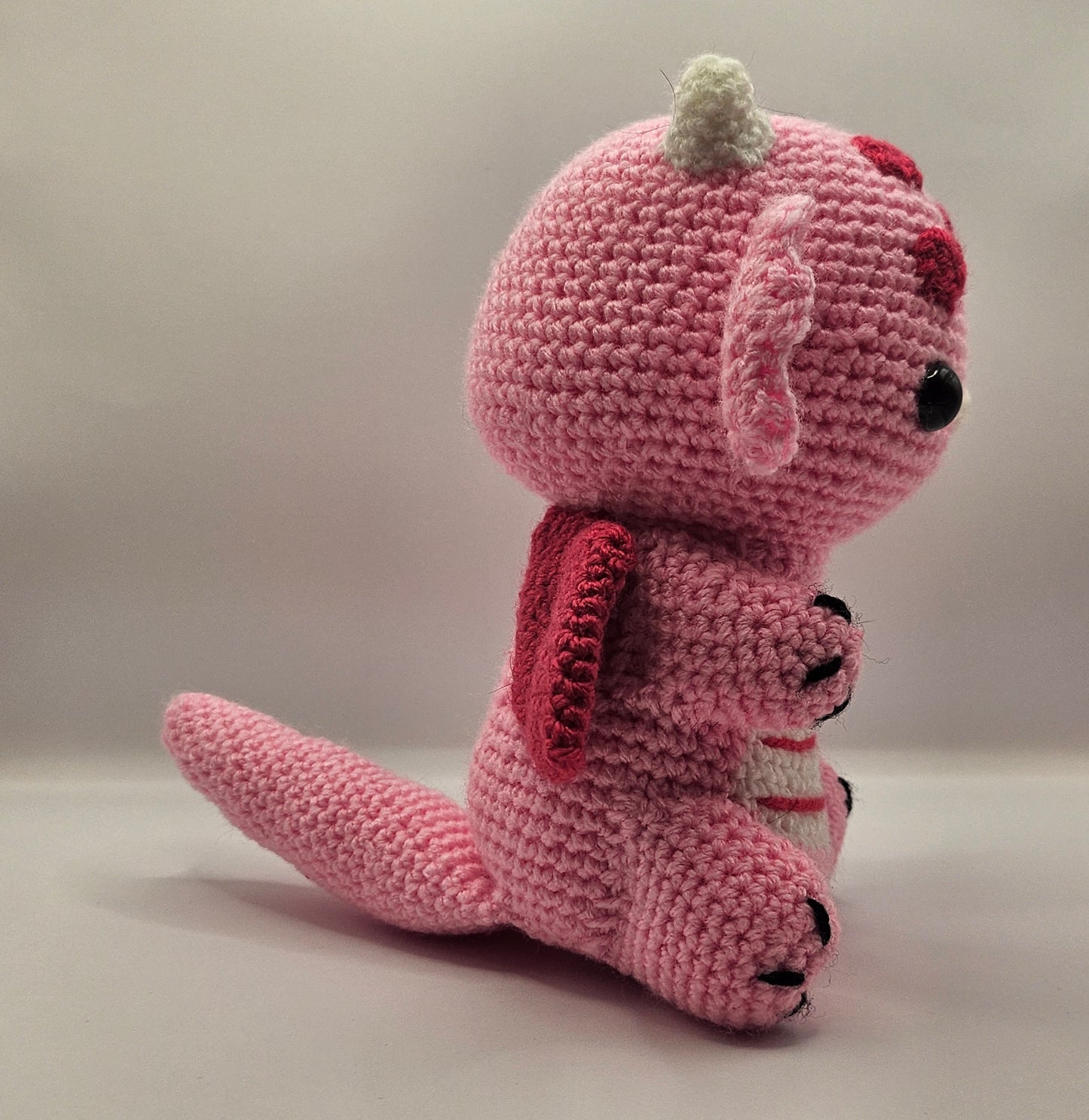 Crochet dragon pink