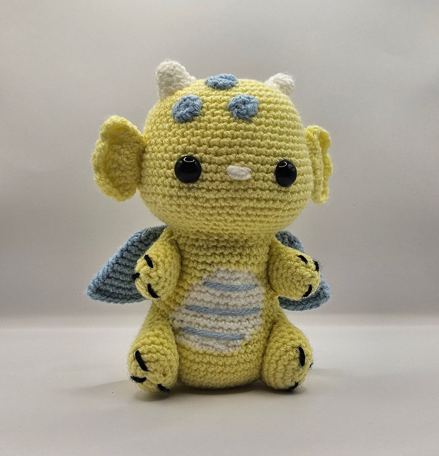 Crochet dragon yellow